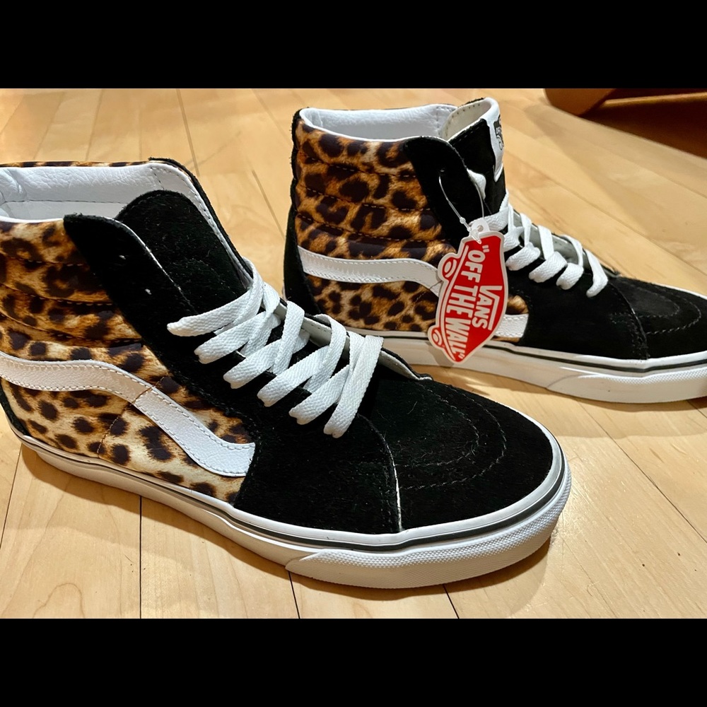 Authentic Vans SK-8 high leopard print